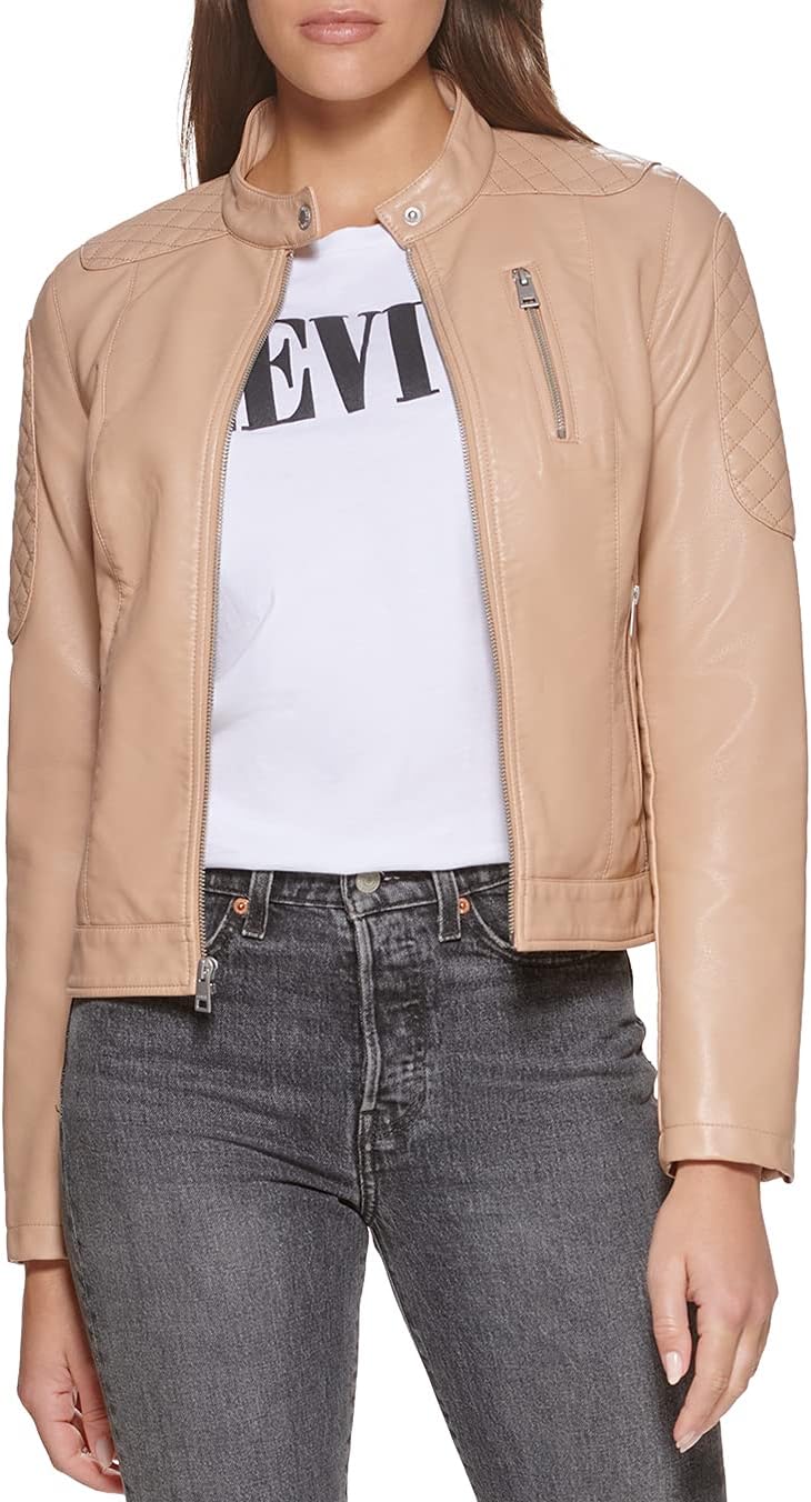 Levi's Women's Faux Leather Motocross Racer Jacket (Standard and Plus)