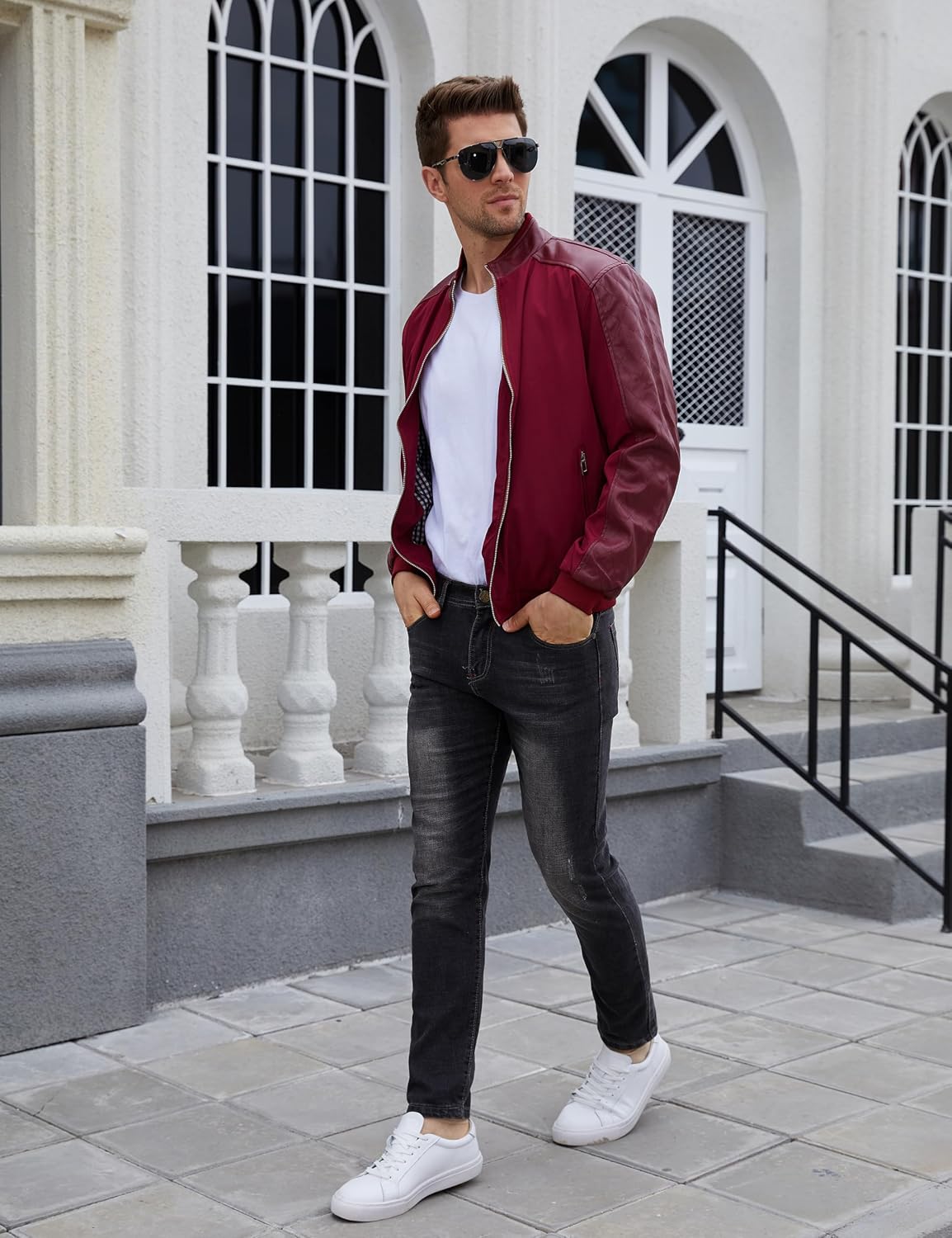 Men's Lightweight Bomber Jacket Windbreaker Coat