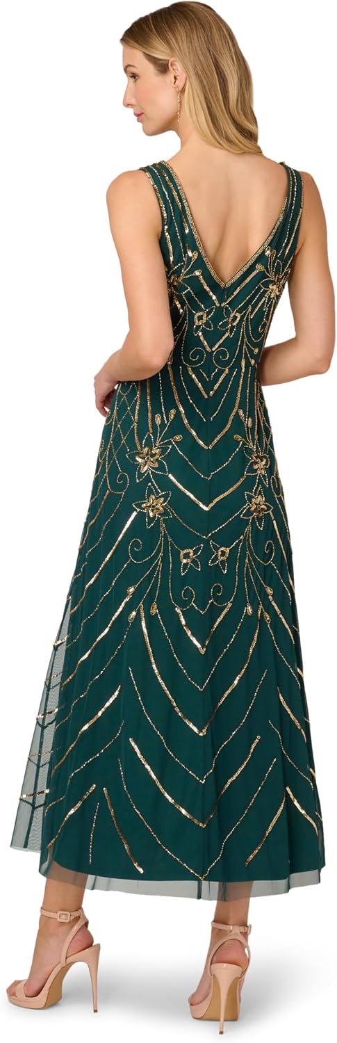 Adrianna Papell Beaded Mesh Dress