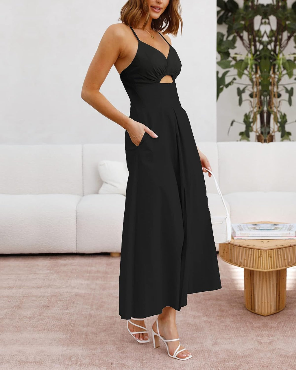 BTFBM Women 2026 Spaghetti Strap Midi Summer Dresses