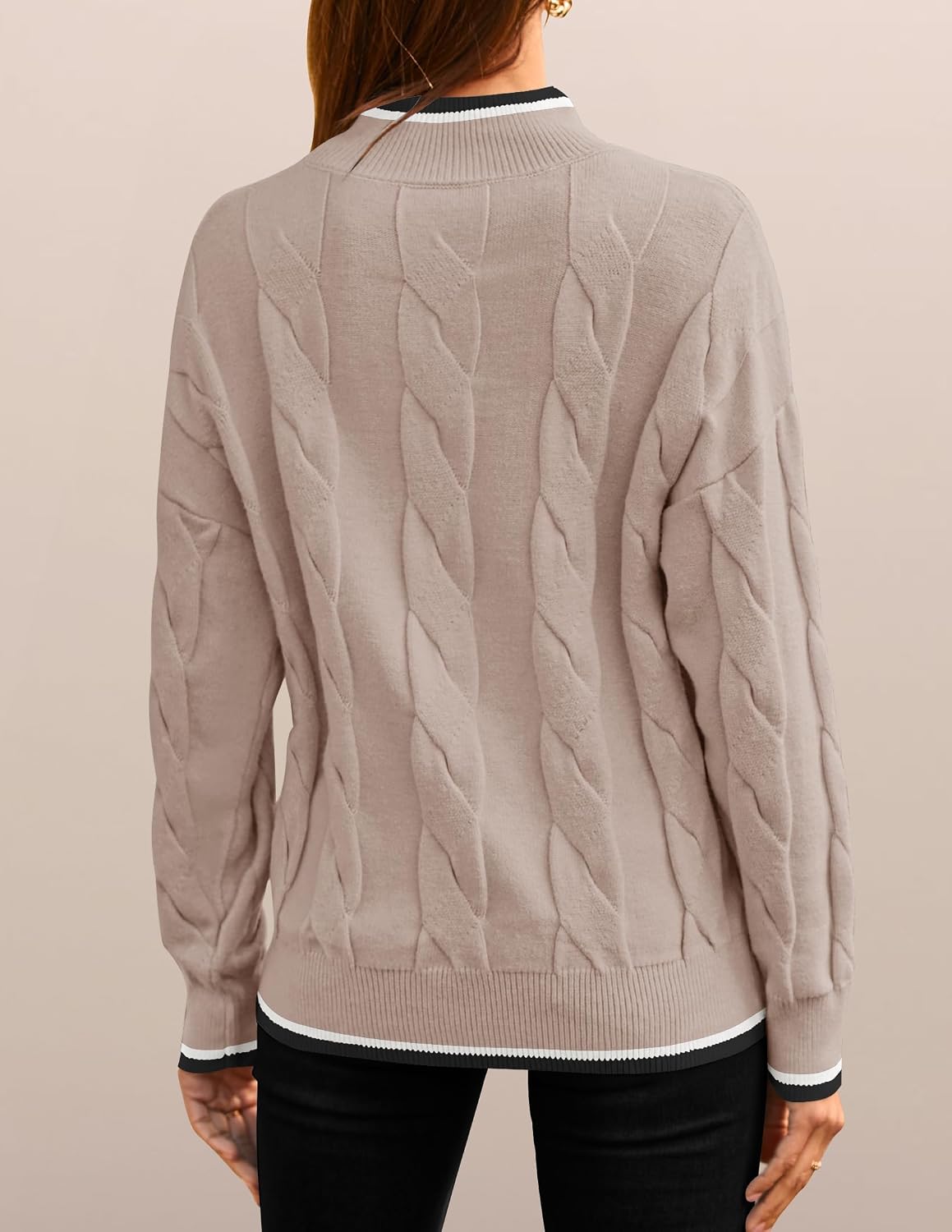 Fall Winter Mock Neck Chunky Sweaters for Women
