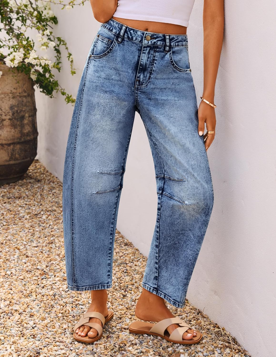 2026 Barrel Jeans for Women Trendy Wide Leg Pants