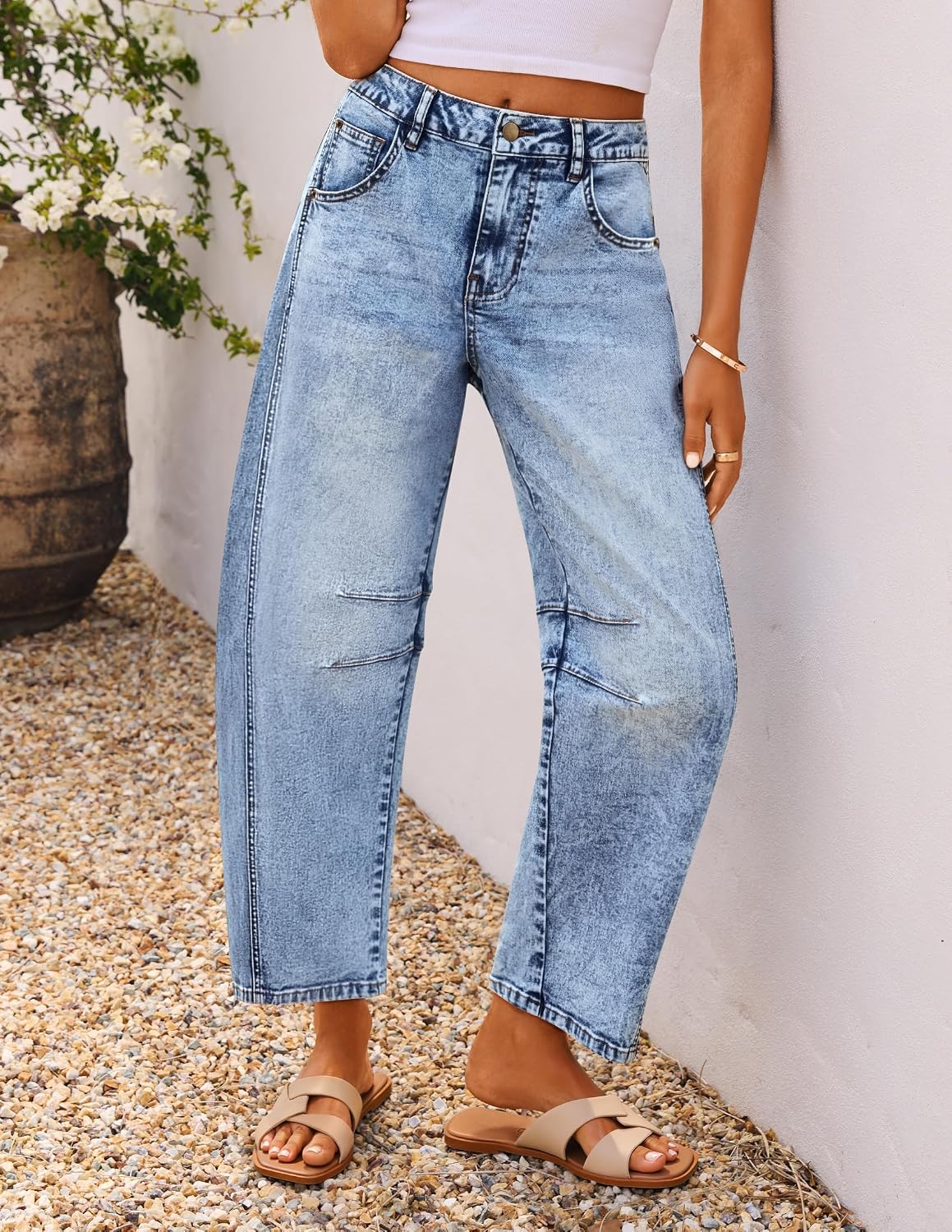2026 Barrel Jeans for Women Trendy Wide Leg Pants