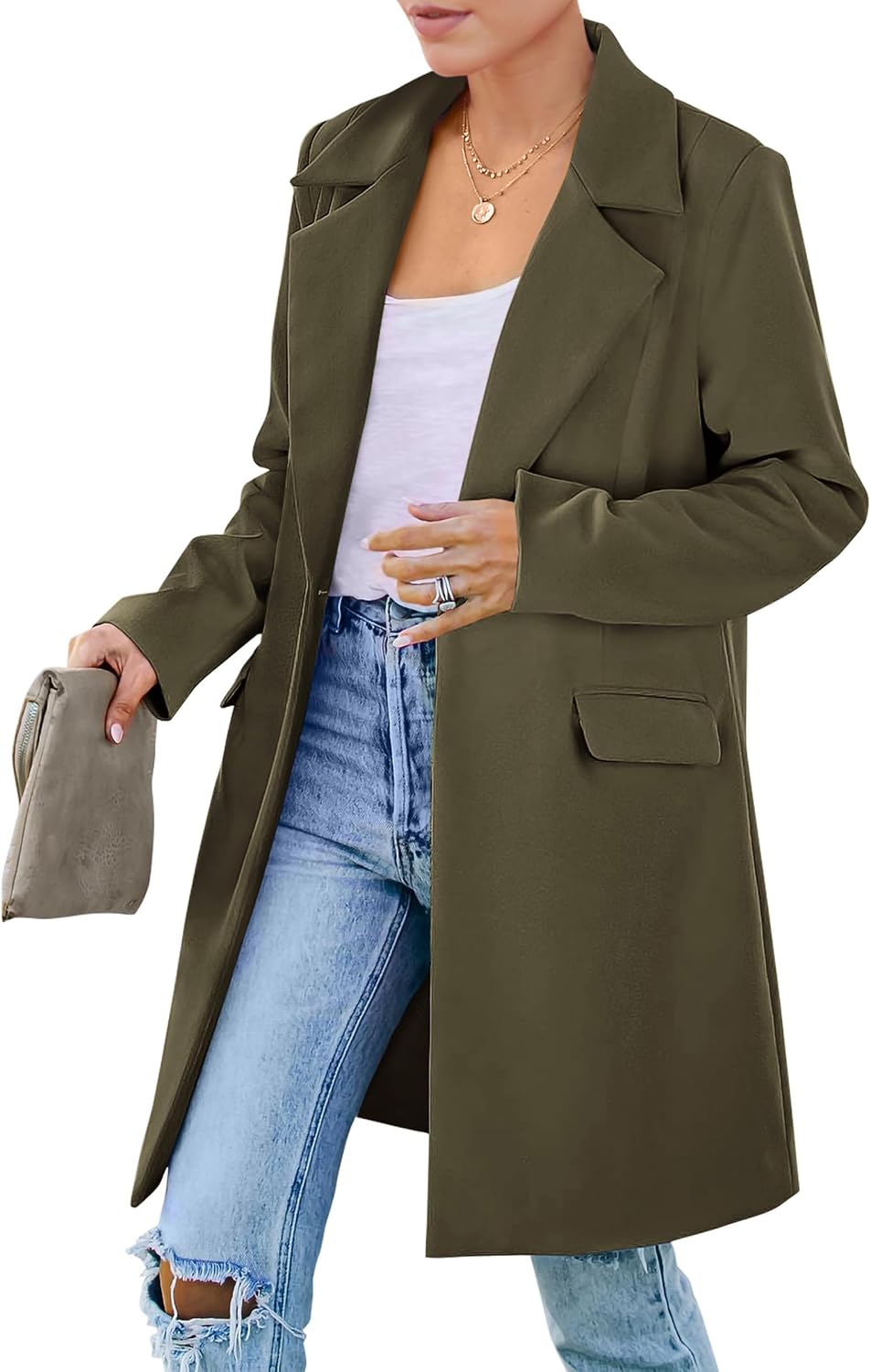 PRETTYGARDEN Women's Business Casual Long Blazer Jackets