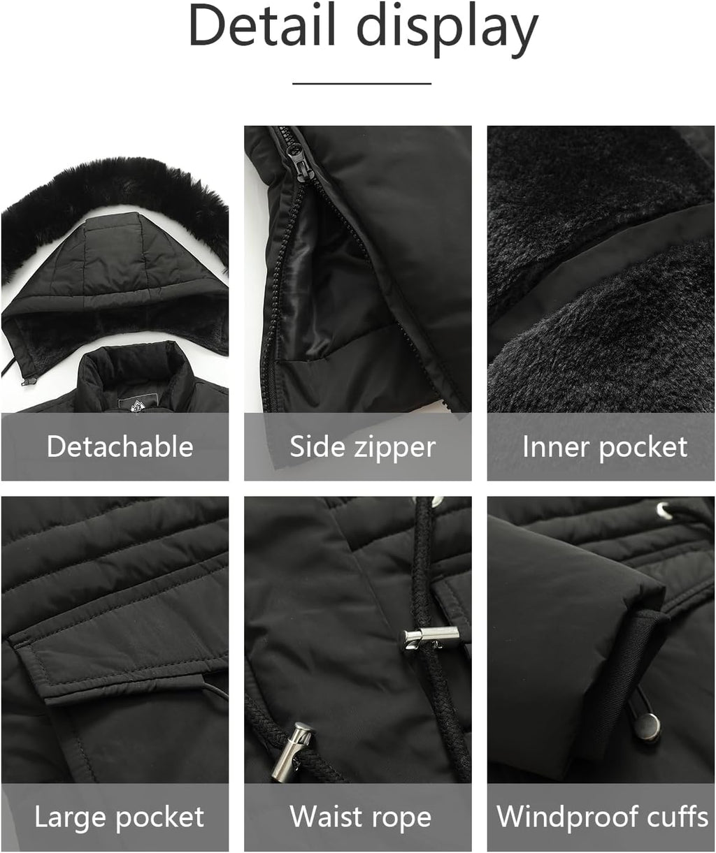 MOERDENG Women's Long Winter Puffer Coat Waterproof Warm Maxi Down Jacket