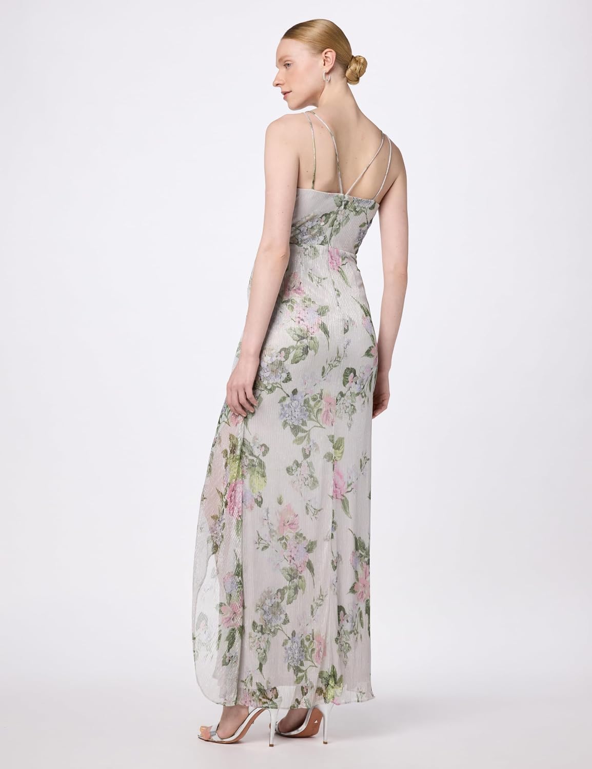 Adrianna Papell Women's Metallic Print Mesh Gown