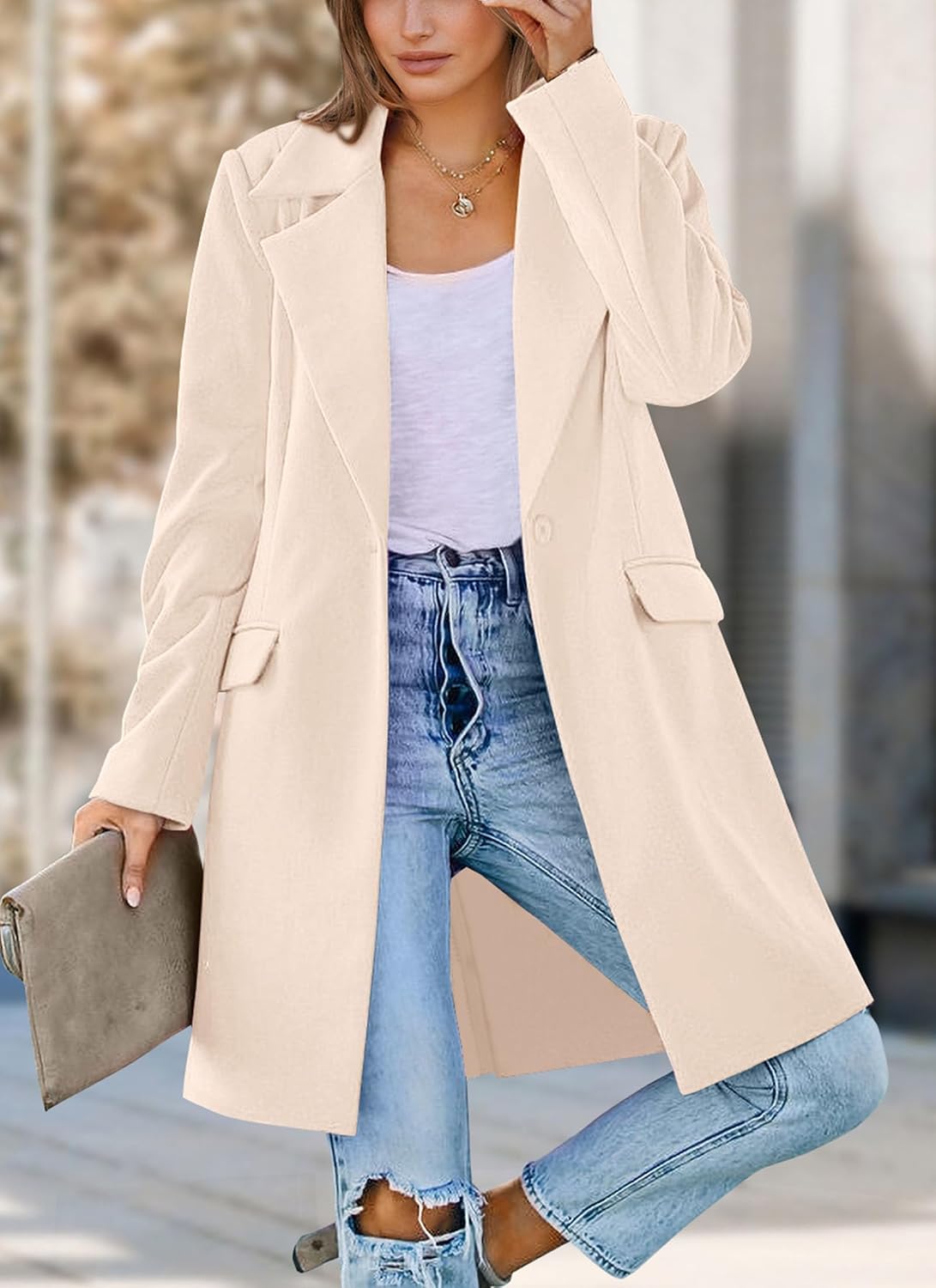 PRETTYGARDEN Women's Business Casual Long Blazer Jackets